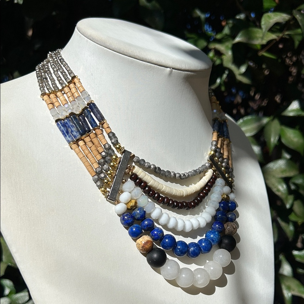Nakamol Multicolor Beaded Statement Necklace - image 3